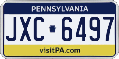 PA license plate JXC6497