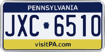 PA license plate JXC6510