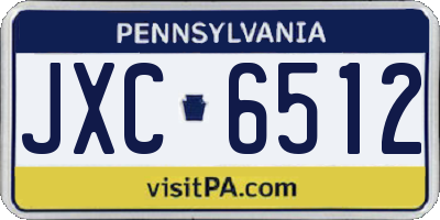 PA license plate JXC6512