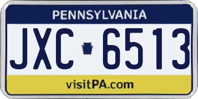 PA license plate JXC6513