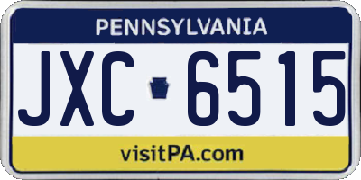 PA license plate JXC6515
