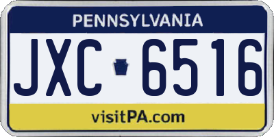 PA license plate JXC6516