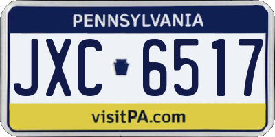 PA license plate JXC6517