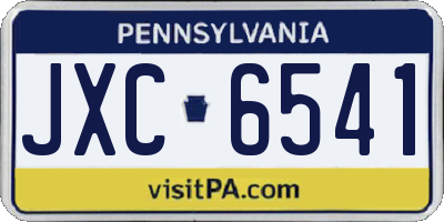 PA license plate JXC6541