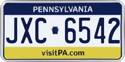 PA license plate JXC6542