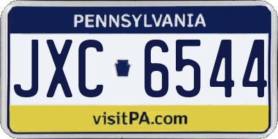 PA license plate JXC6544