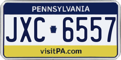 PA license plate JXC6557