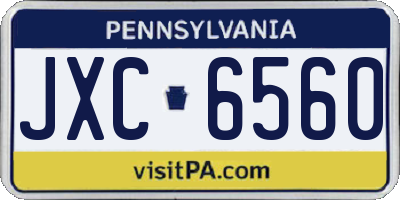 PA license plate JXC6560