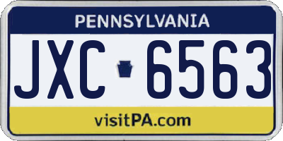 PA license plate JXC6563