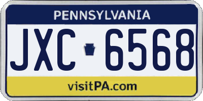 PA license plate JXC6568