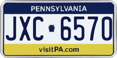 PA license plate JXC6570