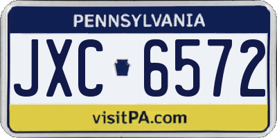 PA license plate JXC6572