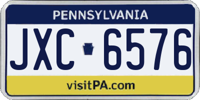 PA license plate JXC6576