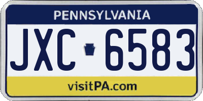 PA license plate JXC6583