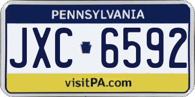 PA license plate JXC6592