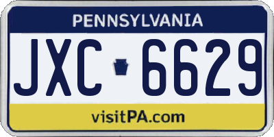 PA license plate JXC6629