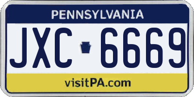 PA license plate JXC6669
