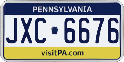 PA license plate JXC6676