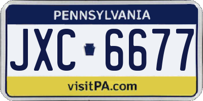PA license plate JXC6677