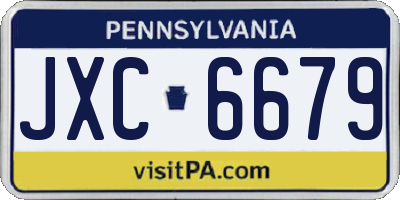 PA license plate JXC6679