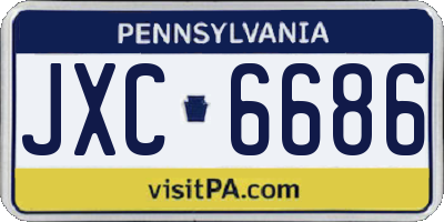 PA license plate JXC6686