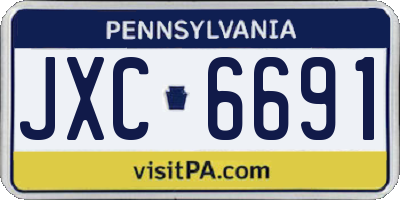 PA license plate JXC6691
