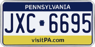 PA license plate JXC6695
