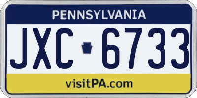 PA license plate JXC6733