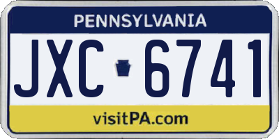 PA license plate JXC6741