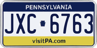 PA license plate JXC6763