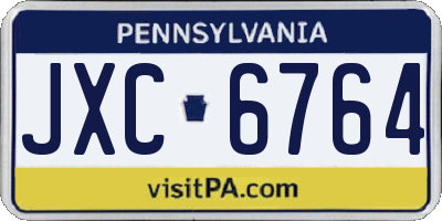 PA license plate JXC6764