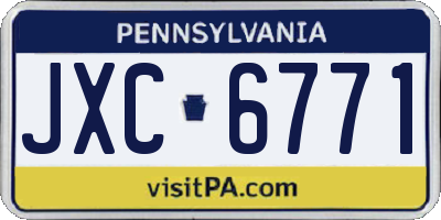 PA license plate JXC6771