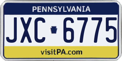 PA license plate JXC6775
