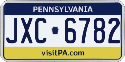 PA license plate JXC6782