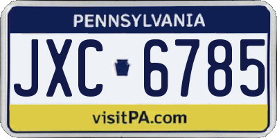 PA license plate JXC6785