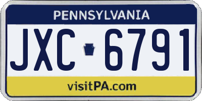 PA license plate JXC6791