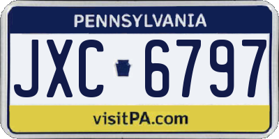 PA license plate JXC6797