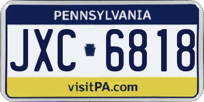 PA license plate JXC6818