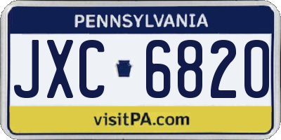 PA license plate JXC6820