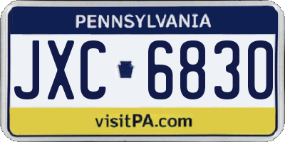 PA license plate JXC6830