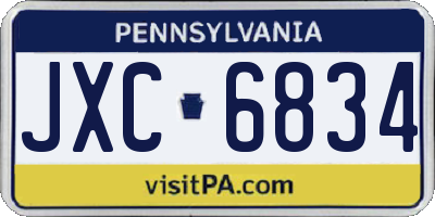 PA license plate JXC6834