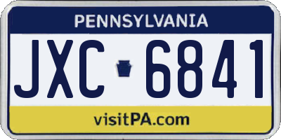 PA license plate JXC6841