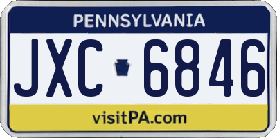 PA license plate JXC6846