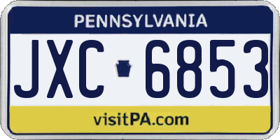 PA license plate JXC6853