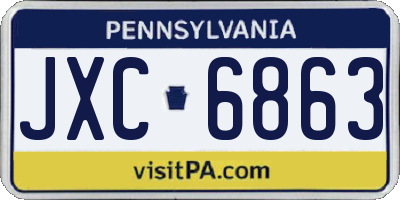 PA license plate JXC6863