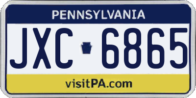 PA license plate JXC6865
