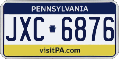 PA license plate JXC6876