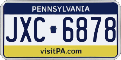 PA license plate JXC6878