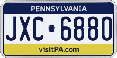 PA license plate JXC6880