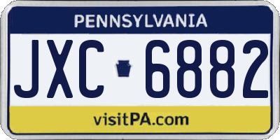 PA license plate JXC6882